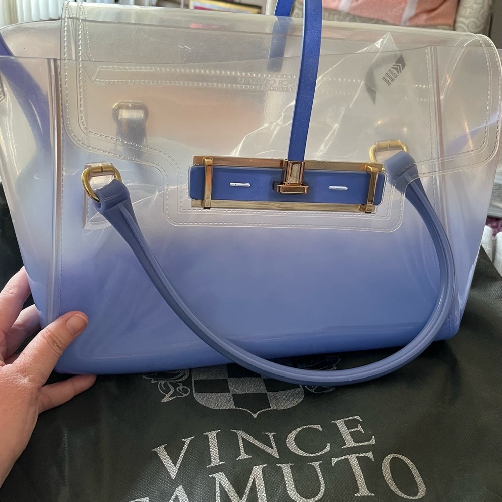 Vince Camuto Blue and clear ombré large bag. Kept in dust bag. Unused Jelly